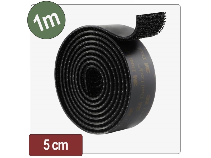 Quadrios 26CA809 Velcrobånd med svampformet ende (L x B) 1 m x 50 mm sort 1 m (26CA809)