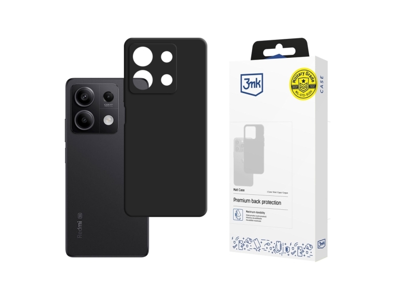 3Mk Silikoninis Xiaomi Redmi Note 13 5G - Dėklas Telefonui Juodos Spalvos