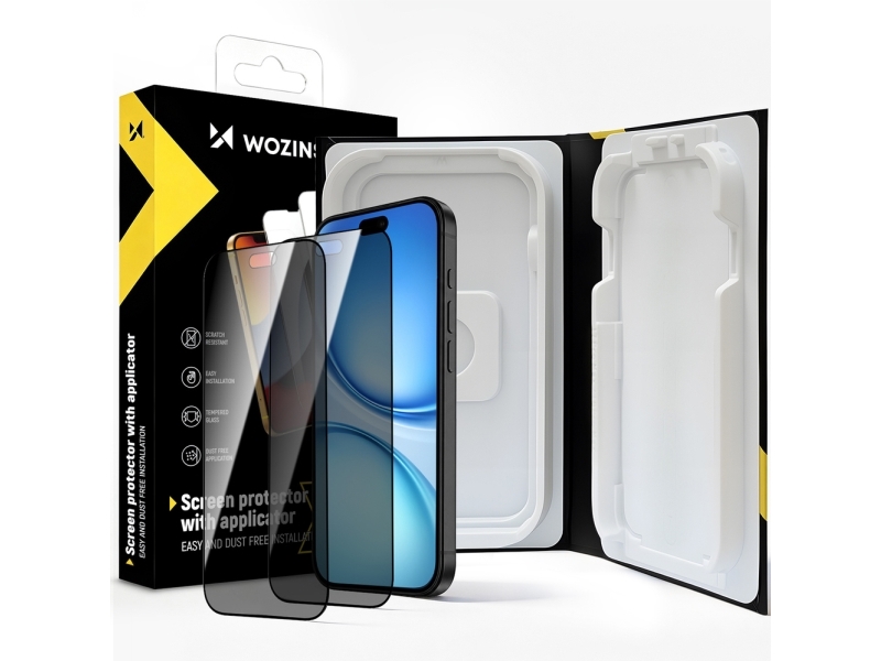 Wozinsky Easyfit Privacy Glass Screen Protector For Iphone 18 Pro - 2 Pcs.