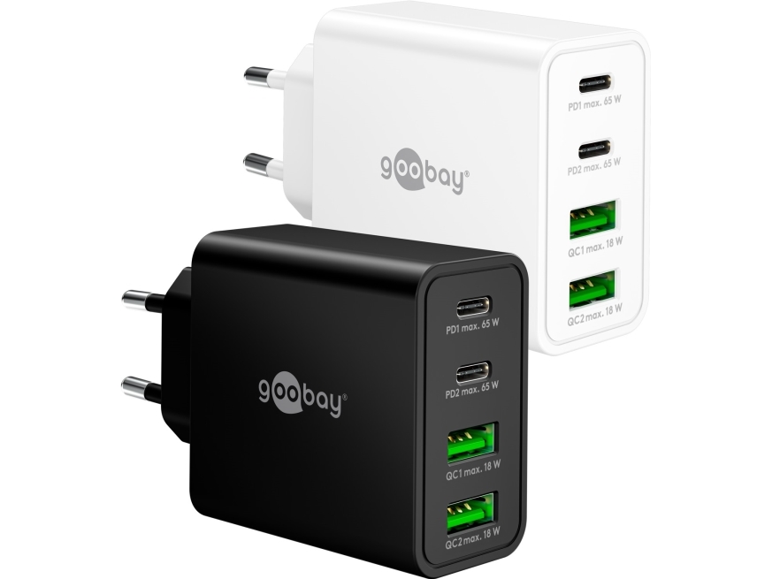 Goobay 65 W Usb-C Pd Multiport-Schnellladegerät Weiß (80759)