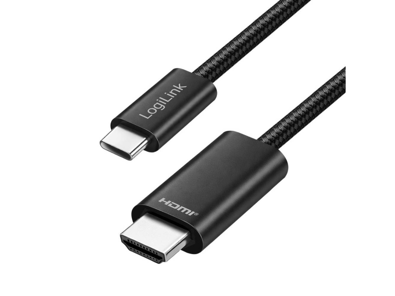 Logilink Usb 3.2 Gen1 Type-C Cable, C/M To Hdmi/M, 4K/30 Hz, Braided, Black, 2 M