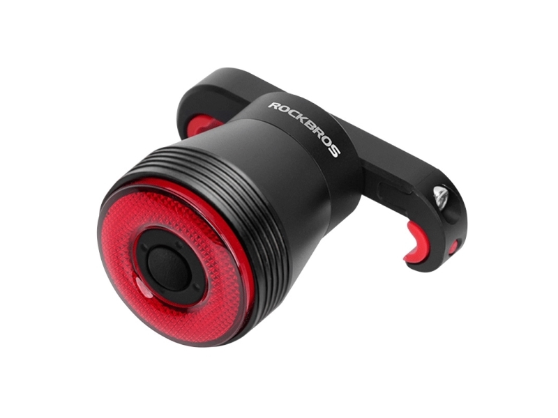 Rockbros Q5 Cykelbaglygte Med Intelligent Stopsystem - Sort