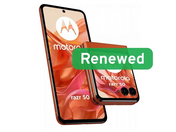 Smartfon Odnowiony Motorola Renewed | Grade A | Razr 50 | 256 Gb | Spritz Orange | 5G | O (Rmor50-6Spo22o)