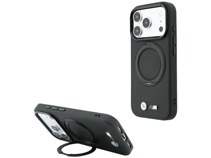 Bmw Kevlar Ring Stand 360 Magsafe Case For Iphone 18 Pro / 17 Pro - Black