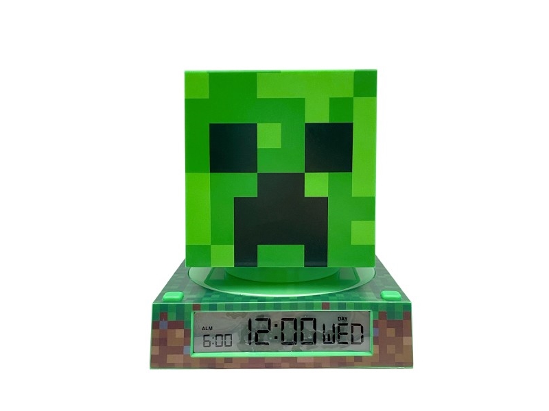 Kids Nachtlampe Mit Wecker, Uhr-Daten Lcd Minecraft / Min3020
