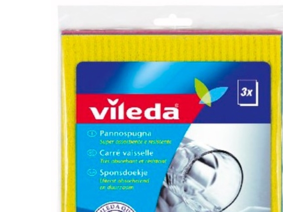 Vileda 142289, Blå, Lyserød, Gul, Rektangulær, Cellulose, Bomuld, Fiber, Håndvask, Monokromatisk, Tyskland