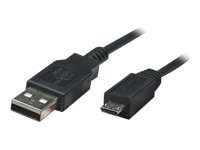 Manhattan 325684, 3 M, Usb A, Micro-Usb B, Usb 2.0, Hanstik/Hanstik, Sort