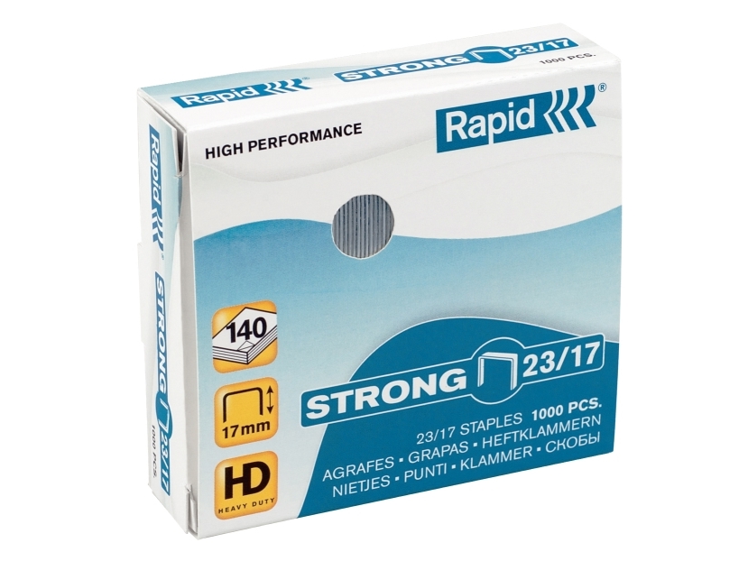 Hæfteklammer Rapid 23/17 Strong Til Blokhæfter - (1000 Stk. X 5 Pakker)