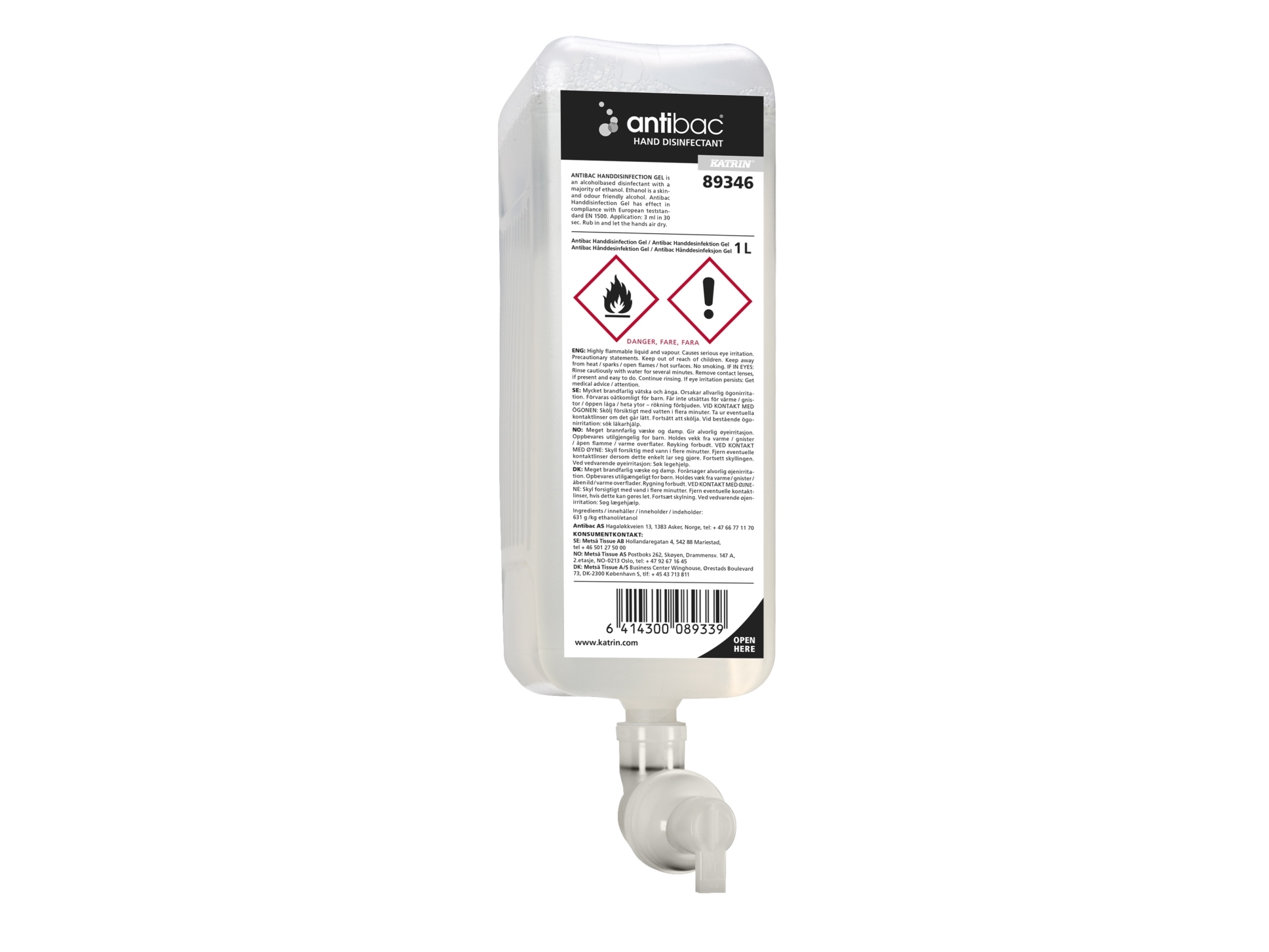 Hånddesinfektion Katrin 1000 Ml 89346 Karton Á 6 Stk.