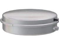 FLAMCO Cubex R 14 liter rund flad trykekspansionsbeholder med gummimembran Galvaniseret udvendigt. Tåler op til 50% glykol