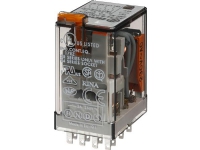 FINDER Industriellt relä 7A (15A) 4CO 24VAC för uttagsserie 94. Låsbar testknapp LED (AC) och mekanisk indikator.