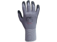 Ninja Maxim handske str 10 - Nylon/spandex, halvdyppet, grå m/sort nitril belægning. Klær og beskyttelse - Hansker - Arbeidshansker