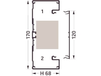 HAGER Kanalbotten BRA 70172/1 Höjd 170 mm bredd 68 mm längd 2000 mm anodiserad – (2 meter)