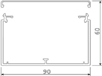 HAGER Kabelkanal LF 60090 PG komplettHöjd 60 mm bredd 90 mm längd 2000 mmPärlgrå ral 7035 plast – (2 meter)