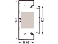 HAGER BR70170 installationskanalbund i plast 68x170mm RAL 7035 – (2 meter)