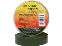 Scotch® Super 88 vinyl tape sort 38mmx13mx0,22mm. Anvendes til at isolere ledninger mod alle vejrforhold