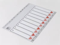 Plastregister Q-Line A4 1-10 grå m/kartonforblad - (20 sæt) Papir & Emballasje - Kalendere & notatbøker - Kalendere