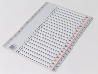 Plastregister Q-Line A4 1-20 grå m/kartonforblad - (10 sæt) Papir & Emballasje - Kalendere & notatbøker - Kalendere