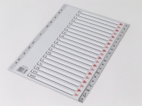 Plastregister Q-Line A4 A-Å grå m/kartonforblad - (10 sæt) Papir & Emballasje - Kalendere & notatbøker - Kalendere