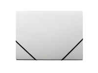 Kartongmapp Q-Line A4 vit med 3 flikar och elastisk blank – (10 st.)