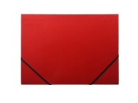 Kartonmappe Q-Line A4 rød m/3 klapper & elastik blank – (10 stk.)