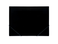 Kartongmapp Q-Line A4 svart med 3 flikar och elastisk blank – (10 st.)