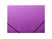 Kartongmapp Q-Line A4 lila med 3 flikar och elastisk blank – (10 st.)