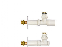 Design ventilsæt hvid - 1/2 vinkelløbende passer til Håndklædetørrer Rørlegger artikler - Ventiler & Stopkraner - Radiatorventiler
