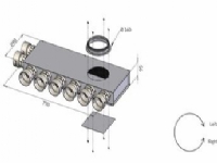 Fordelerboks med 8 studse – Fordelerboks med 8 studse til NilAir luftfordelingssystem