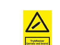 Bilde av Advarselsskilt Trykflasker Fjernes Ved Brand Plast (a4) 297 X 210 Mm A322pa4