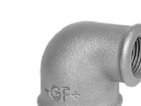 Georg Fischer vinkel 90° sort reduceret 1-1/2'' muffe-muffe