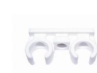 WALRAVEN Tryk rørbøjle dobbel 12 mm, hvid plast, M6 messing gevind Rørlegger artikler - Avløp - Hvite avløpsrør