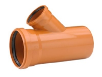 PVC-grenrør 45° 200/160mm – glat kloak Uponor