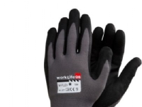 Handske W-flex str. 8 - Grå halvdyppet strik, let foret allround t/kølige omgivelser Klær og beskyttelse - Hansker - Arbeidshansker