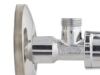 BROEN Arcofix stoppventilnippel 1/2 X 3/8 i krom med rosett Ø70 mm. Levereras utan öppning för 10 mm kopparrör – #744524033