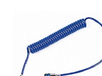 PUR spiralslange 6,5/10,0mm - 4m arbejdslængde incl. kobling og nippel, blå El-verktøy - Luftverktøy - Trykkluftslange