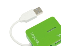 LogiLink USB 2.0 4-Port Hub, 480 Mbit/s, Grön, Windows 98SE/ME/200/XP/Vista/2003/7, 450 g