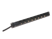 DIGITUS DN-95401 – Effektband (kan monteras i rack) – ingång: ström – utgångskontakter: 8 (ström) – 19 – 2 m sladd – svart
