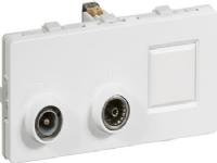 LAURITZ KNUDSEN TV- radio- och RJ45-slingbox 2 modul 3 plugg TD304FUGA®Färg: vit
