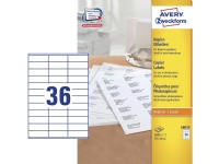 Kopietiket Avery 18033 24x70mm 36/ark 100ark/pak – (3600 stk.)