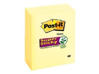 Bilde av Post-it Super Sticky Notes, 3 In X 5 In, Canary Yellow, 12 Pads/pack, Gult, 76,2 Mm, 127 Mm, 90 Ark