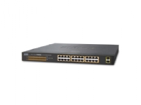PLANET GSW-2620HP, Uhåndtert, 10G Ethernet (100/1000/10000), Strøm over Ethernet (PoE), 1U
