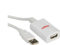 ROLINE 5m USB 2.0 A, 5 m, USB A, USB A, USB 2.0, Hankjønn/hunkjønn, Hvit PC tilbehør - KVM og brytere - Tilbehør