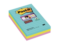 Post-it® Super Sticky Notes Cosmic 3 linjerede blokke 101 mm x 152 mm