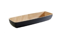 Skål Frida 3.65 ltr 53x16.2x7.5 cm Melamin Sort/Trælook,6 stk/pk