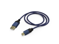 Hama High Quality, 2,5 m, USB A, Micro-USB A, USB 2.0, Hankjønn/hankjønn, Svart, Blå PC tilbehør - Kabler og adaptere - Datakabler