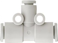 SMC PNEUMATIK Fitting, instik, T-stykke, one-touch, Ø8 mm slangetilslutning i polypropylen plast. 8 mm 8 mm Type: KQ2T08-00A - (10 stk.)