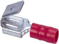 Spademuffe m/afgrening rød 0,50-1,5mm² muffe 6,3×0,8mm spade 6,3mm indv.diameter Ø3,2mm – (100 stk.)