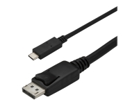 StarTech.com 3ft/1m USB C to DisplayPort 1.2 Cable 4K 60Hz, USB-C to DisplayPort Adapter Cable HBR2, USB Type-C DP Alt Mode to DP Monitor Video Cable, Compatible with Thunderbolt 3, Black - USB-C Male to DP Male (CDP2DPMM1MB) - DisplayPort-kabel - 24 pin 