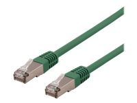 DELTACO SFTP-603GH – Patch-kabel – RJ-45 (hane) till RJ-45 (hane) – 30 cm – SFTP – CAT 6 – halogenfri formpressad – grön